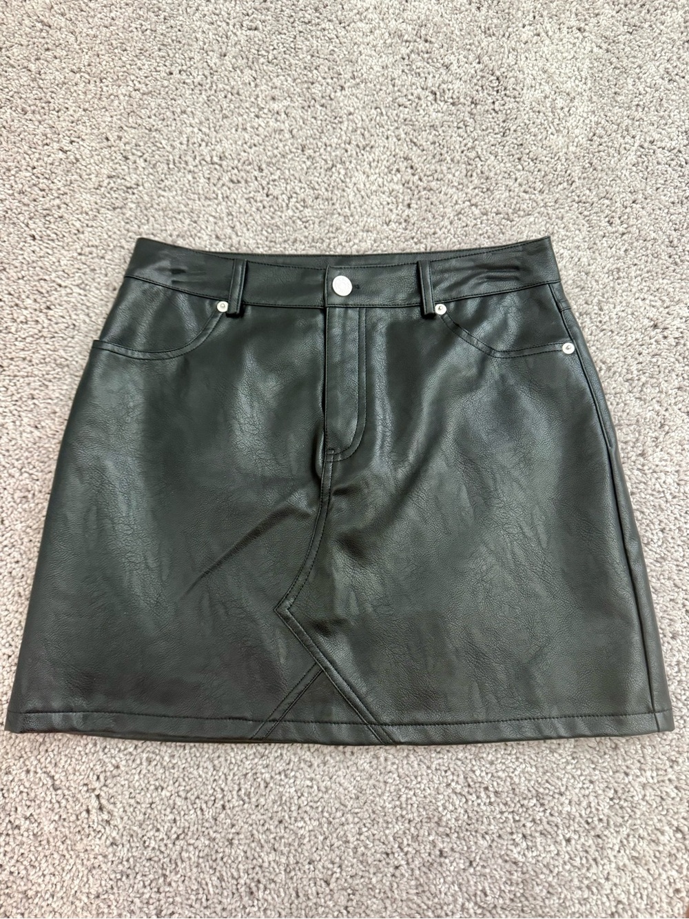 Women’s Black Faux Leather Mini Skirt